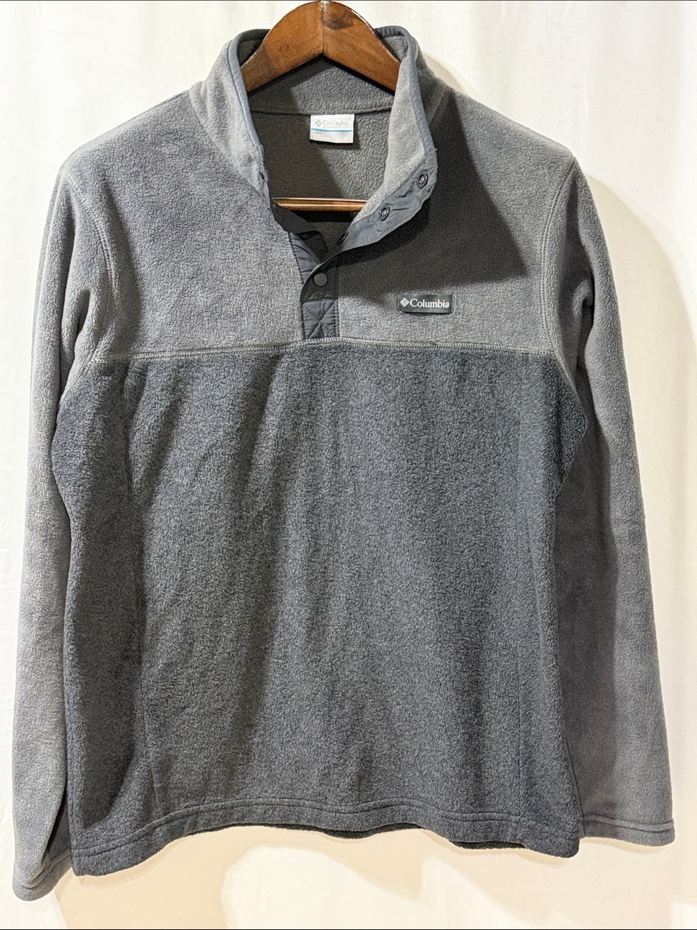 Columbia Men's Two-Tone Gray Fleece Snap Pullover